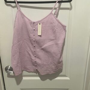 Anthropologie Mauve Button-Front Camisole